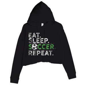 Eat Sleep Soccer Repeat Soccer Player Coach Crop Fleece Hoodie