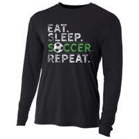 Eat Sleep Soccer Repeat Soccer Player Coach Cooling Performance Long Sleeve Crew