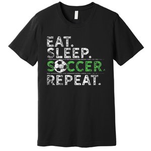 Eat Sleep Soccer Repeat Soccer Player Coach Premium T-Shirt