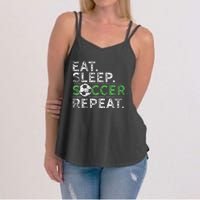 Eat Sleep Soccer Repeat Soccer Player Coach Women's Strappy Tank