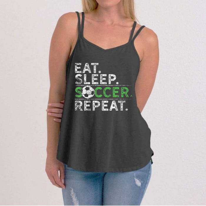 Eat Sleep Soccer Repeat Soccer Player Coach Women's Strappy Tank