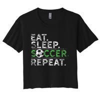 Eat Sleep Soccer Repeat Soccer Player Coach Women's Crop Top Tee