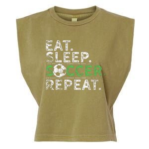 Eat Sleep Soccer Repeat Soccer Player Coach Garment-Dyed Women's Muscle Tee