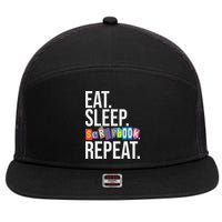 Eat Sleep Scrapbook Repeat Scrapbooker Scrapbooking Lover 7 Panel Mesh Trucker Snapback Hat