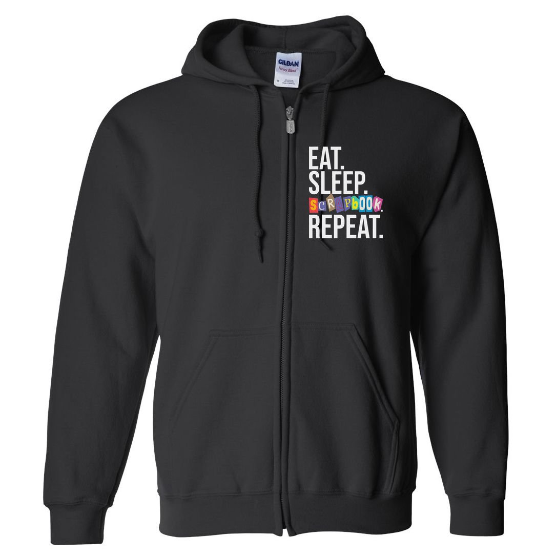 Eat Sleep Scrapbook Repeat Scrapbooker Scrapbooking Lover Full Zip Hoodie