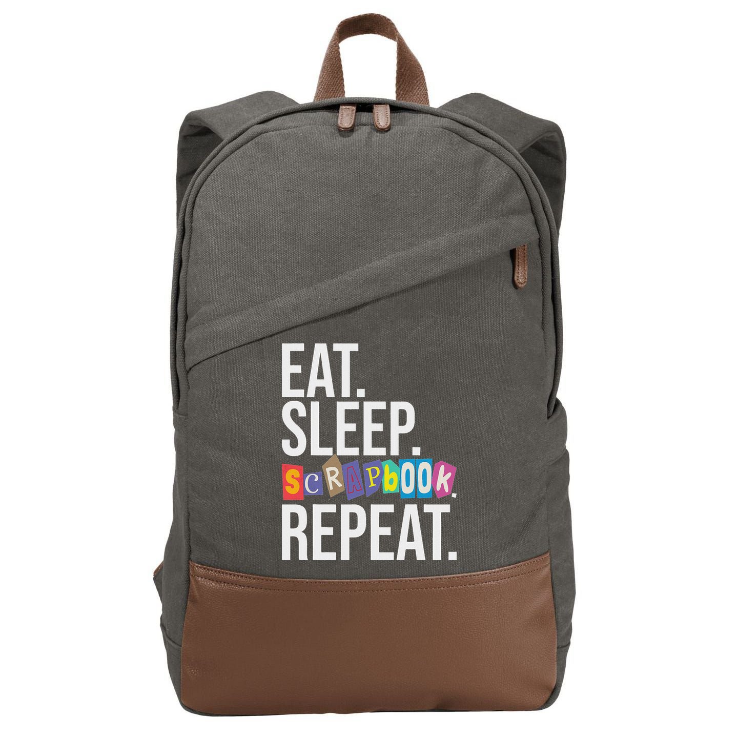 Eat Sleep Scrapbook Repeat Scrapbooker Scrapbooking Lover Cotton Canvas Backpack