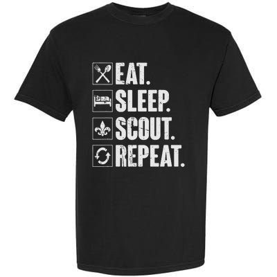 Eat Sleep Scout Repeat Funny Scouting Lover Gift Garment-Dyed Heavyweight T-Shirt