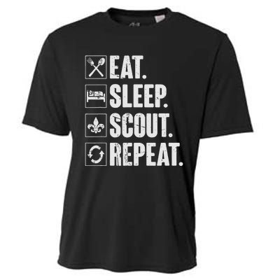 Eat Sleep Scout Repeat Funny Scouting Lover Gift Cooling Performance Crew T-Shirt