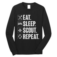 Eat Sleep Scout Repeat Funny Scouting Lover Gift Long Sleeve Shirt