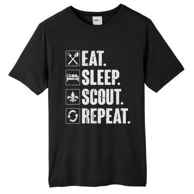 Eat Sleep Scout Repeat Funny Scouting Lover Gift Tall Fusion ChromaSoft Performance T-Shirt