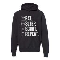 Eat Sleep Scout Repeat Funny Scouting Lover Gift Premium Hoodie