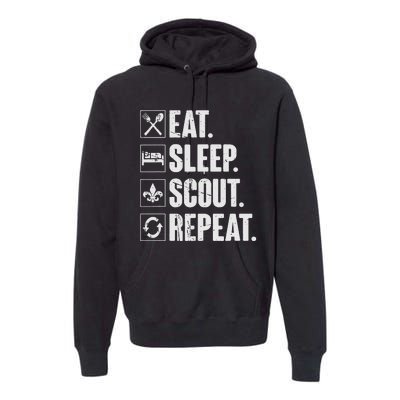 Eat Sleep Scout Repeat Funny Scouting Lover Gift Premium Hoodie