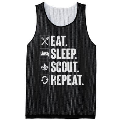 Eat Sleep Scout Repeat Funny Scouting Lover Gift Mesh Reversible Basketball Jersey Tank