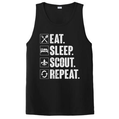 Eat Sleep Scout Repeat Funny Scouting Lover Gift PosiCharge Competitor Tank