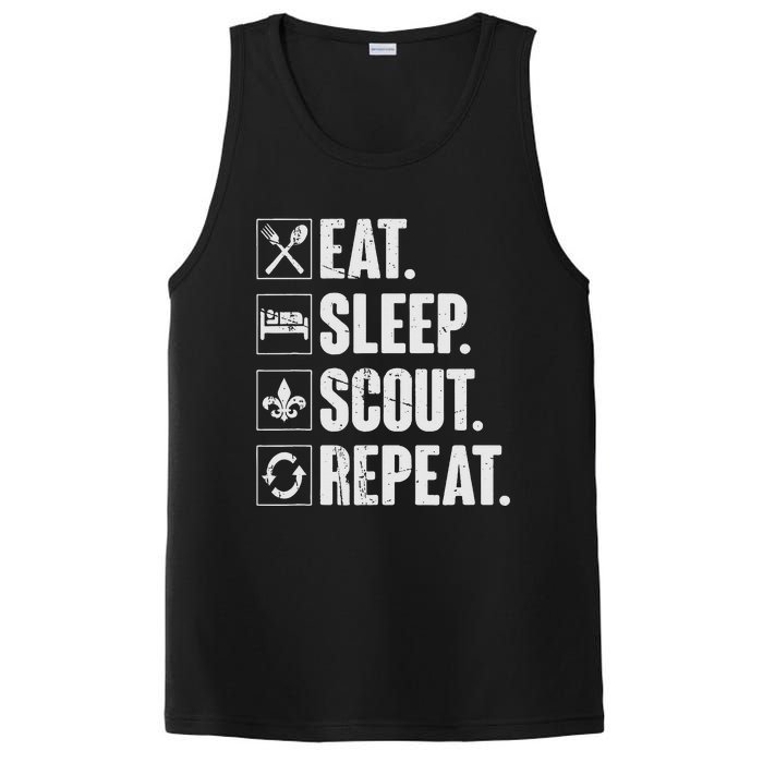 Eat Sleep Scout Repeat Funny Scouting Lover Gift PosiCharge Competitor Tank