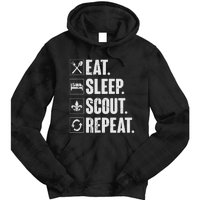 Eat Sleep Scout Repeat Funny Scouting Lover Gift Tie Dye Hoodie