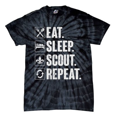 Eat Sleep Scout Repeat Funny Scouting Lover Gift Tie-Dye T-Shirt