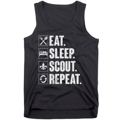 Eat Sleep Scout Repeat Funny Scouting Lover Gift Tank Top