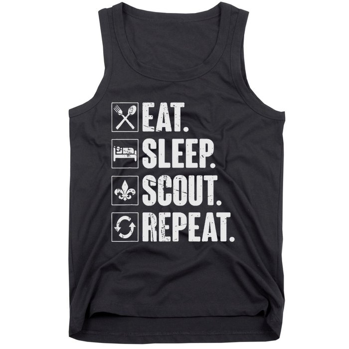 Eat Sleep Scout Repeat Funny Scouting Lover Gift Tank Top