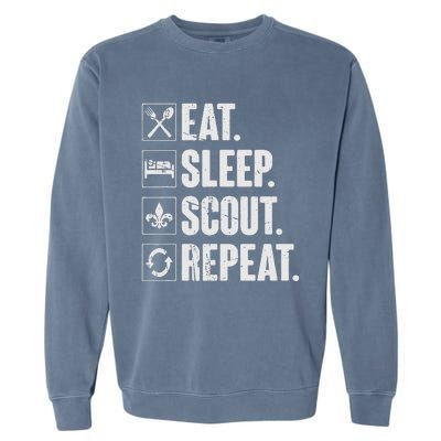 Eat Sleep Scout Repeat Funny Scouting Lover Gift Garment-Dyed Sweatshirt