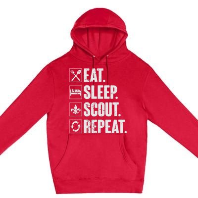 Eat Sleep Scout Repeat Funny Scouting Lover Gift Premium Pullover Hoodie