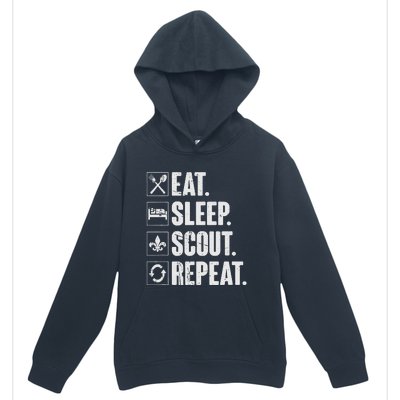 Eat Sleep Scout Repeat Funny Scouting Lover Gift Urban Pullover Hoodie