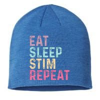 Eat Sleep Stim Repeat Autism Awareness Sustainable Beanie