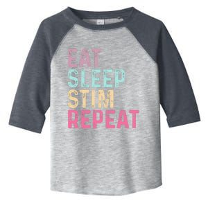 Eat Sleep Stim Repeat Autism Awareness Toddler Fine Jersey T-Shirt