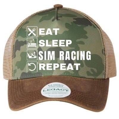 Eat Sleep Sim Racing Repeat Sim Racer Car Racing Sim Race Funny Gaming Esport Legacy Tie Dye Trucker Hat