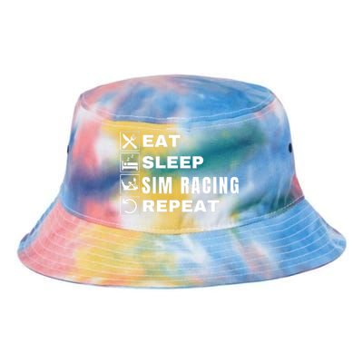 Eat Sleep Sim Racing Repeat Sim Racer Car Racing Sim Race Funny Gaming Esport Tie Dye Newport Bucket Hat