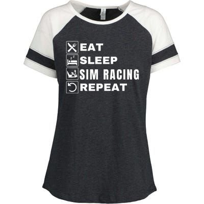 Eat Sleep Sim Racing Repeat Sim Racer Car Racing Sim Race Funny Gaming Esport Enza Ladies Jersey Colorblock Tee