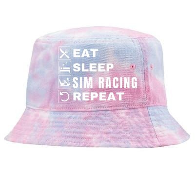 Eat Sleep Sim Racing Repeat Sim Racer Car Racing Sim Race Funny Gaming Esport Tie-Dyed Bucket Hat