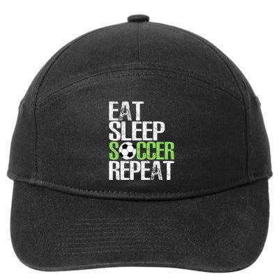 Eat Sleep Soccer Repeat Cool Sport Player Gift 7-Panel Snapback Hat
