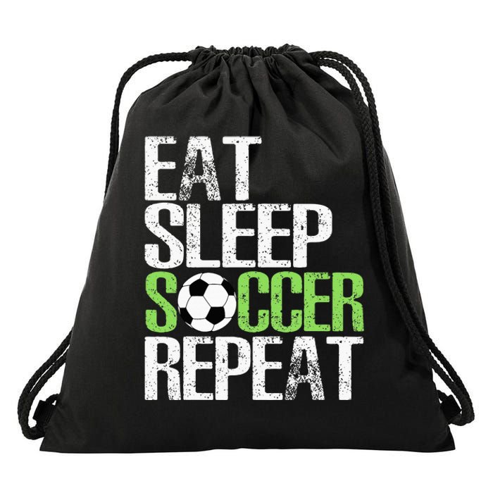 Eat Sleep Soccer Repeat Cool Sport Player Gift Drawstring Bag