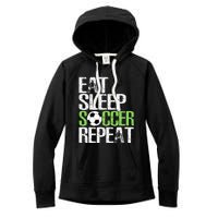 Eat Sleep Soccer Repeat Cool Sport Player Gift Women's Fleece Hoodie