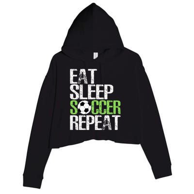 Eat Sleep Soccer Repeat Cool Sport Player Gift Crop Fleece Hoodie