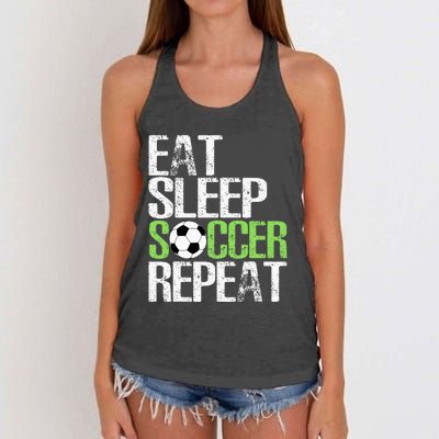 Eat Sleep Soccer Repeat Cool Sport Player Gift Women's Knotted Racerback Tank