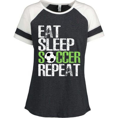 Eat Sleep Soccer Repeat Cool Sport Player Gift Enza Ladies Jersey Colorblock Tee