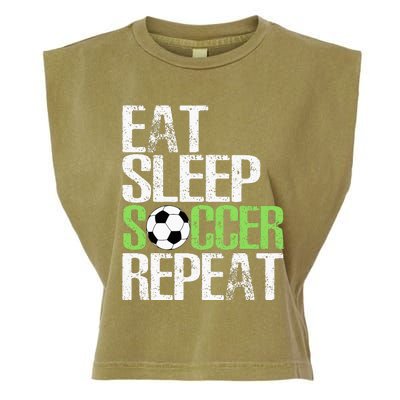 Eat Sleep Soccer Repeat Cool Sport Player Gift Garment-Dyed Women's Muscle Tee