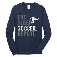 Eat Sleep Soccer Repeat vintage Soccer players Long Sleeve Shirt