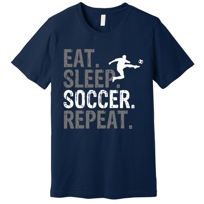 Eat Sleep Soccer Repeat vintage Soccer players Premium T-Shirt