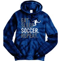 Eat Sleep Soccer Repeat vintage Soccer players Tie Dye Hoodie