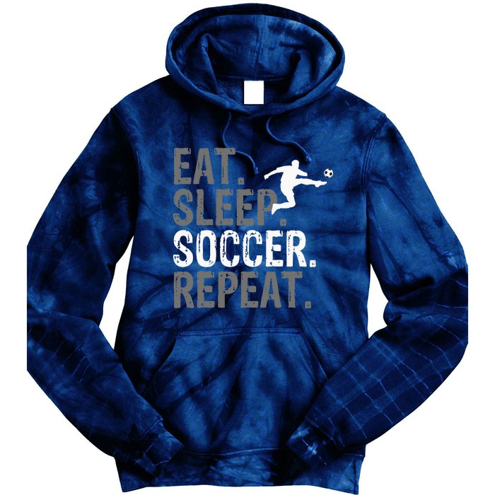 Eat Sleep Soccer Repeat vintage Soccer players Tie Dye Hoodie