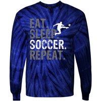 Eat Sleep Soccer Repeat vintage Soccer players Tie-Dye Long Sleeve Shirt