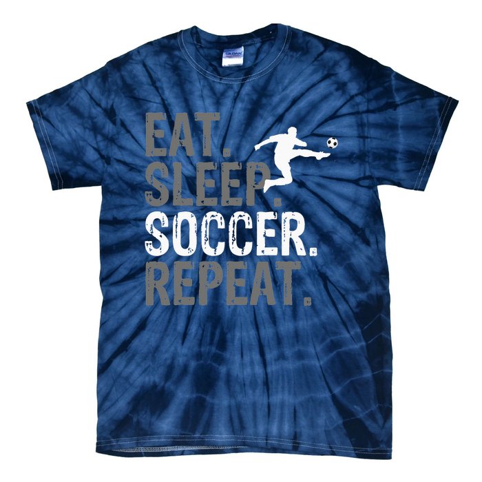 Eat Sleep Soccer Repeat vintage Soccer players Tie-Dye T-Shirt