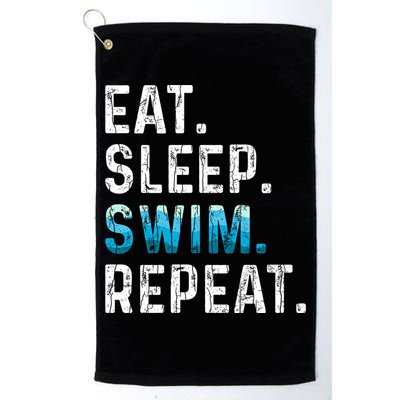 Eat Sleep Swim Repeat Funny Swimmer Swimming Player Graphic Gift Golf Towel
