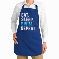 Eat Sleep Swim Repeat Funny Swimmer Swimming Player Graphic Gift Apron