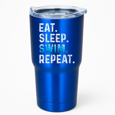 Eat Sleep Swim Repeat Funny Swimmer Swimming Player Graphic Gift Tumbler