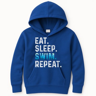 Eat Sleep Swim Repeat Funny Swimmer Swimming Player Graphic Gift Kids Hoodie