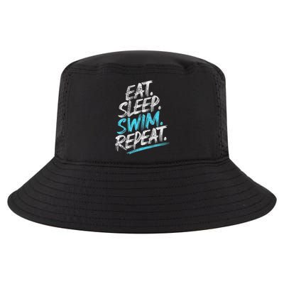 Eat Sleep Swim Repeat Swimming Cool Comfort Performance Bucket Hat
